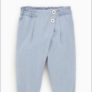 Zara baby girl chambray button trousers